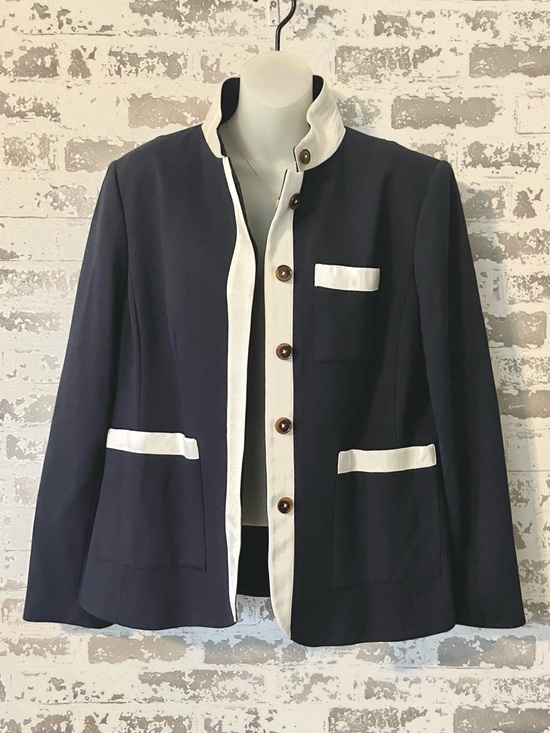 Tommy Hilfiger Jackets & Blazers - Tommy Hilfiger Navy Blazer Jacket Contrast Trim Classic Preppy Chic Size 16